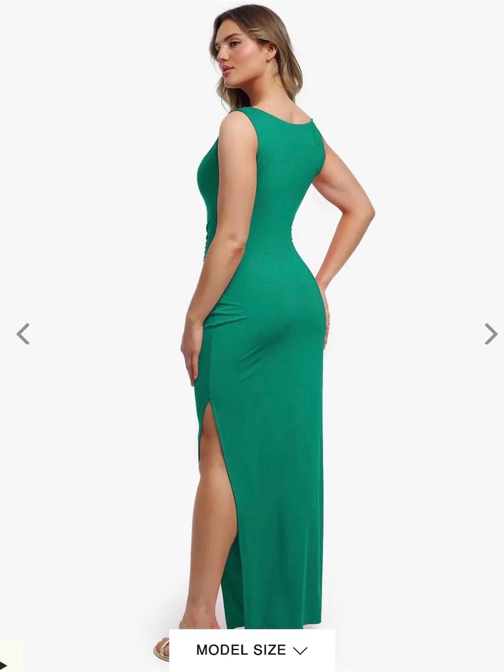 Shapewear Solid Cowl Neck Ruched Sculpting Maxi Dress - Picture 2 of 6